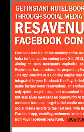 Get Instant Hotel Booking through Social Media with Resavenue’s Facebook Connect